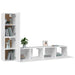 Set dulap TV, 4 piese, alb, lemn prelucrat - WALTI WALTI