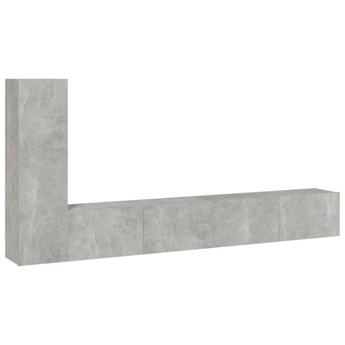 Set dulapuri TV, 3 piese, gri beton, lemn prelucrat WALTI