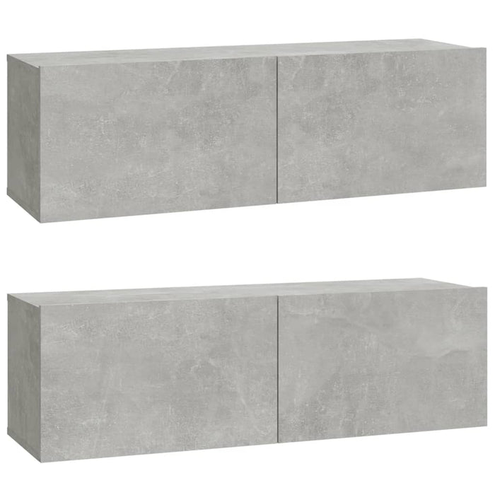 Set dulapuri TV, 3 piese, gri beton, lemn prelucrat WALTI