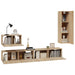Set dulap TV, 4 piese, stejar sonoma, lemn prelucrat - WALTI WALTI