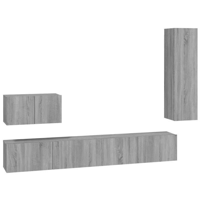 Set dulapuri TV, 4 piese, gri sonoma, lemn prelucrat - WALTI WALTI