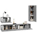 Set dulapuri TV, 4 piese, gri sonoma, lemn prelucrat - WALTI WALTI