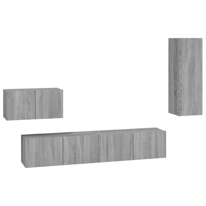Set dulapuri TV, 4 piese, gri sonoma, lemn prelucrat - WALTI WALTI