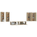 Set dulap TV, 6 piese, stejar sonoma, lemn prelucrat - WALTI WALTI