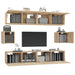 Set dulap TV, 6 piese, stejar sonoma, lemn prelucrat - WALTI WALTI