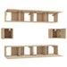 Set dulap TV, 6 piese, stejar sonoma, lemn prelucrat - WALTI WALTI
