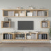 Set dulap TV, 6 piese, stejar sonoma, lemn prelucrat - WALTI WALTI