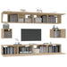 Set dulap TV, 6 piese, stejar sonoma, lemn prelucrat - WALTI WALTI