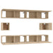 Set dulap TV, 6 piese, stejar sonoma, lemn prelucrat - WALTI WALTI