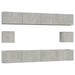 Set dulap TV, 6 piese, gri beton, lemn prelucrat - WALTI WALTI