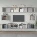 Set dulap TV, 6 piese, gri beton, lemn prelucrat - WALTI WALTI