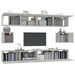 Set dulap TV, 6 piese, gri beton, lemn prelucrat - WALTI WALTI