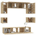 Set dulap TV, 8 piese, stejar sonoma, lemn prelucrat - WALTI WALTI