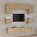 Set dulap TV, 8 piese, stejar sonoma, lemn prelucrat - WALTI WALTI