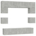 Set dulap TV, 8 piese, gri beton, lemn prelucrat - WALTI WALTI