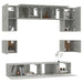 Set dulap TV, 8 piese, gri beton, lemn prelucrat - WALTI WALTI