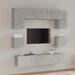Set dulap TV, 8 piese, gri beton, lemn prelucrat - WALTI WALTI
