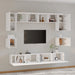 Set dulap TV, 8 piese, alb, lemn prelucrat - WALTI WALTI