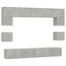 Set dulap TV, 8 piese, gri beton, lemn prelucrat - WALTI WALTI