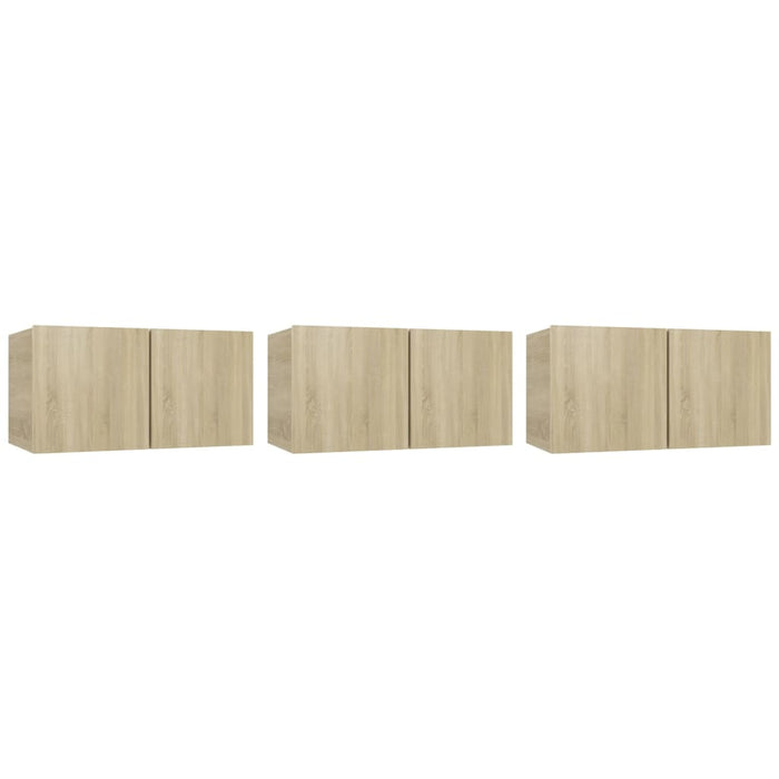 Set dulap TV, 5 piese, stejar sonoma, lemn prelucrat WALTI