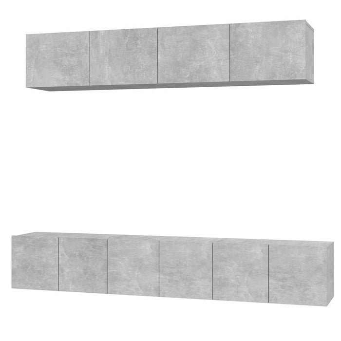 Set dulap TV, 5 piese, gri beton, lemn prelucrat WALTI