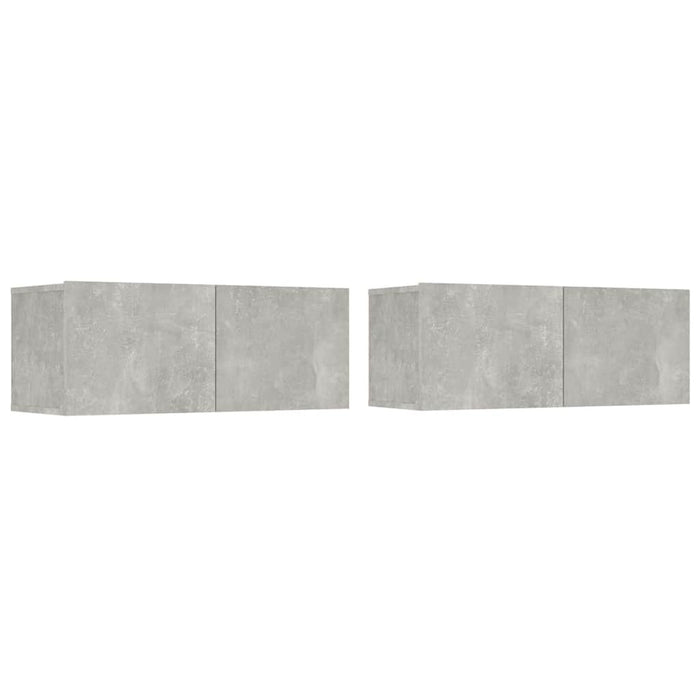 Set dulap TV, 5 piese, gri beton, lemn prelucrat WALTI