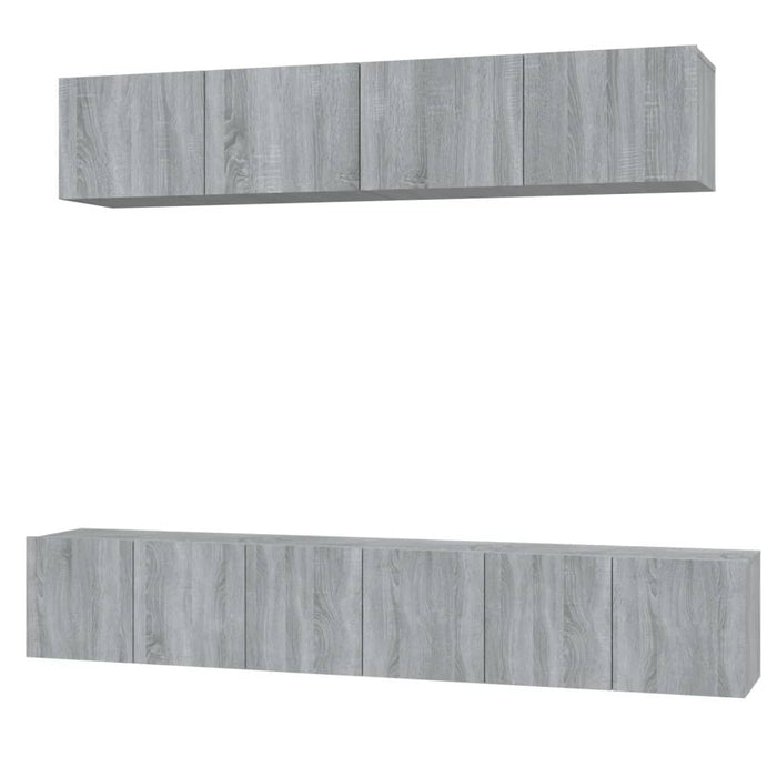 Set dulapuri TV, 5 piese, gri sonoma, lemn prelucrat WALTI