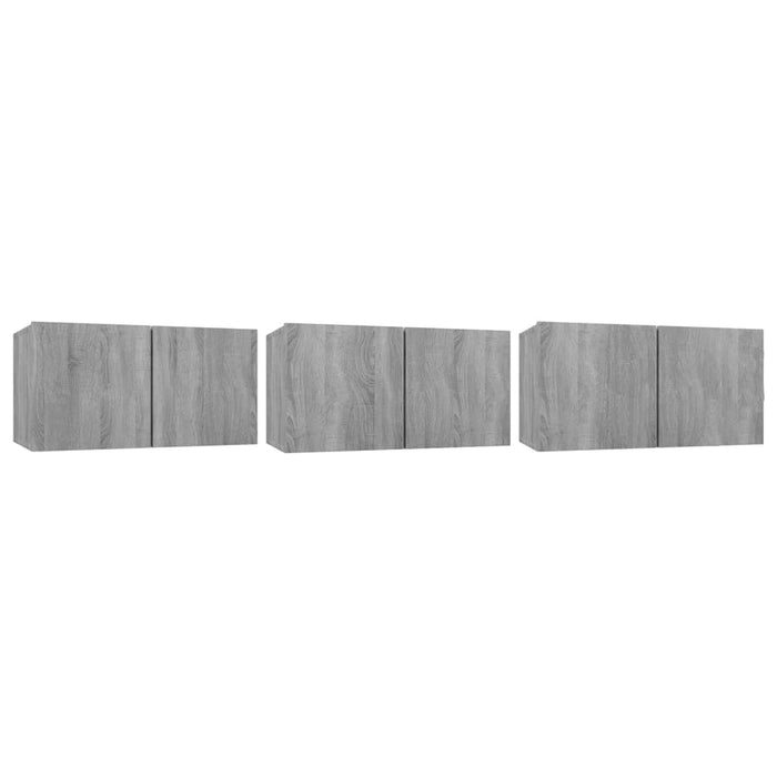 Set dulapuri TV, 5 piese, gri sonoma, lemn prelucrat WALTI