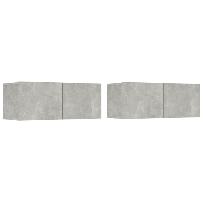 Set dulap TV, 5 piese, gri beton, lemn prelucrat WALTI