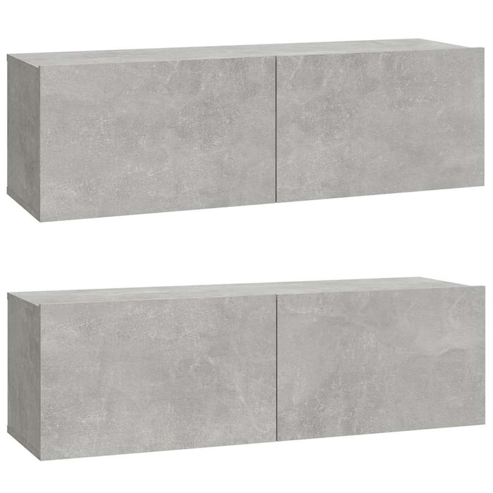 Set dulap TV, 5 piese, gri beton, lemn prelucrat WALTI
