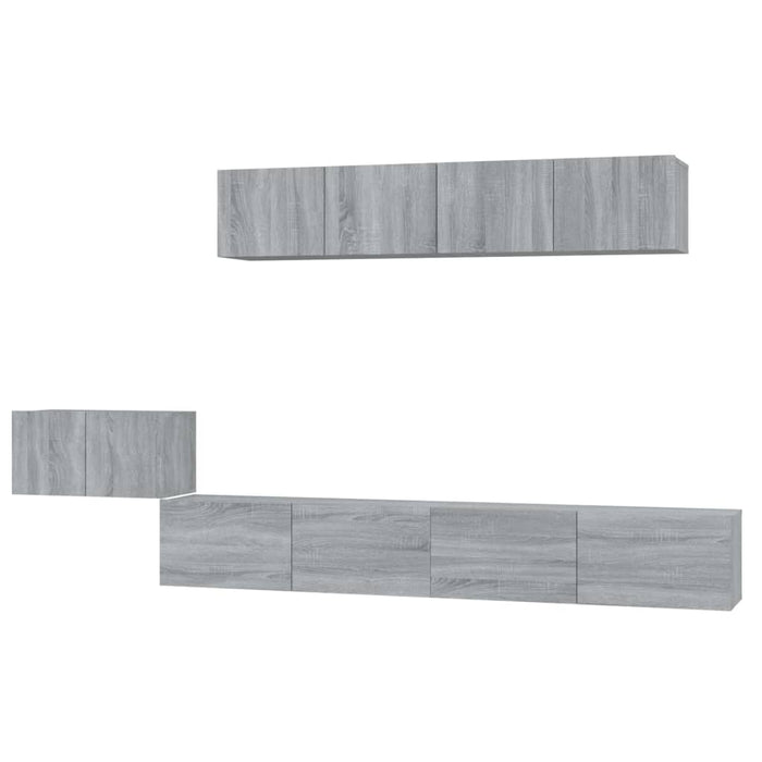 Set dulapuri TV, 5 piese, gri sonoma, lemn prelucrat - WALTI WALTI