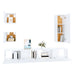 Set dulap TV, 5 piese, alb, lemn prelucrat - WALTI WALTI