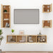 Set dulap TV, 5 piese, stejar sonoma, lemn prelucrat - WALTI WALTI
