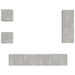 Set dulap TV, 5 piese, gri beton, lemn prelucrat - WALTI WALTI