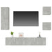 Set dulap TV, 5 piese, gri beton, lemn prelucrat - WALTI WALTI