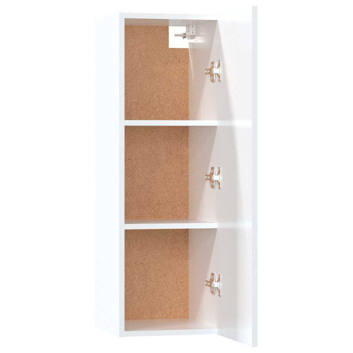 Set dulap TV, 5 piese, alb extralucios, lemn prelucrat WALTI