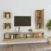 Set dulap TV, 5 piese, stejar sonoma, lemn prelucrat - WALTI WALTI