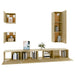 Set dulap TV, 5 piese, stejar sonoma, lemn prelucrat - WALTI WALTI
