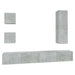 Set dulap TV, 5 piese, gri beton, lemn prelucrat - WALTI WALTI