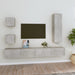 Set dulap TV, 5 piese, gri beton, lemn prelucrat - WALTI WALTI