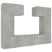 Set dulap TV, 6 piese, gri beton, lemn prelucrat - WALTI WALTI