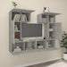 Set dulap TV, 6 piese, gri beton, lemn prelucrat - WALTI WALTI