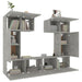 Set dulap TV, 6 piese, gri beton, lemn prelucrat - WALTI WALTI