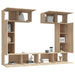 Set dulap TV, 6 piese, stejar sonoma, lemn prelucrat - WALTI WALTI