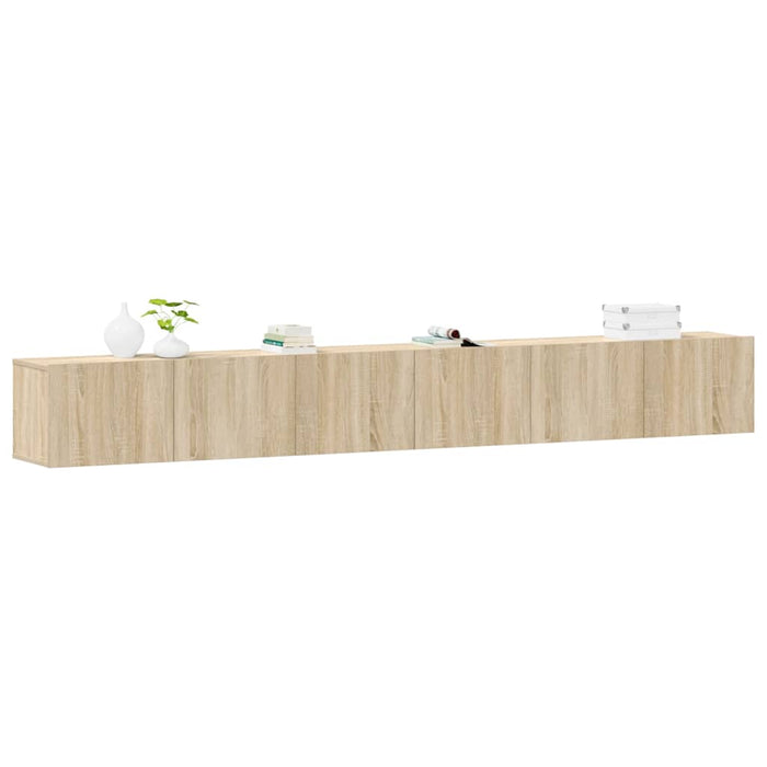 Set dulap TV, 3 piese, stejar sonoma, lemn prelucrat WALTI