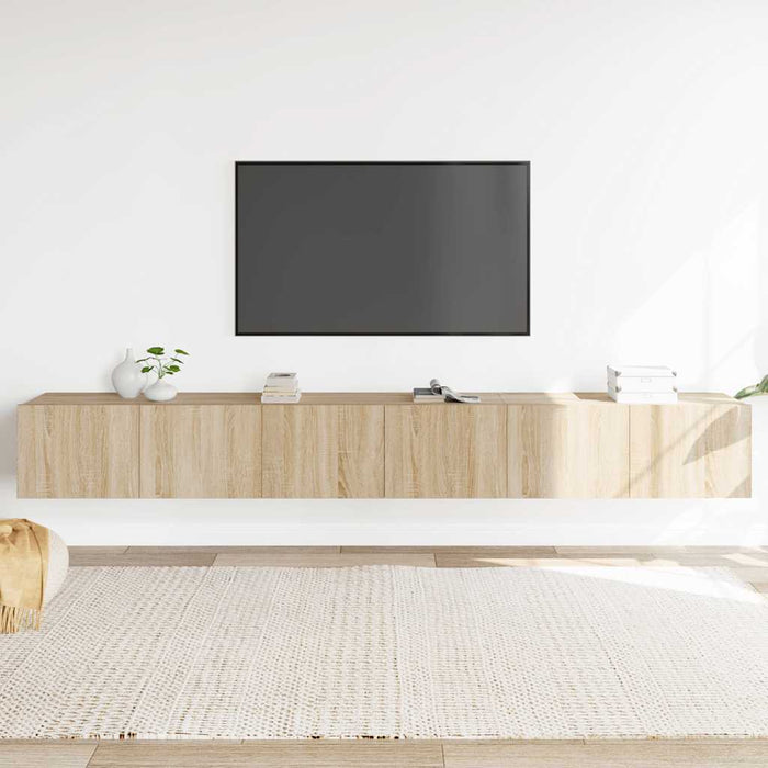 Set dulap TV, 3 piese, stejar sonoma, lemn prelucrat WALTI