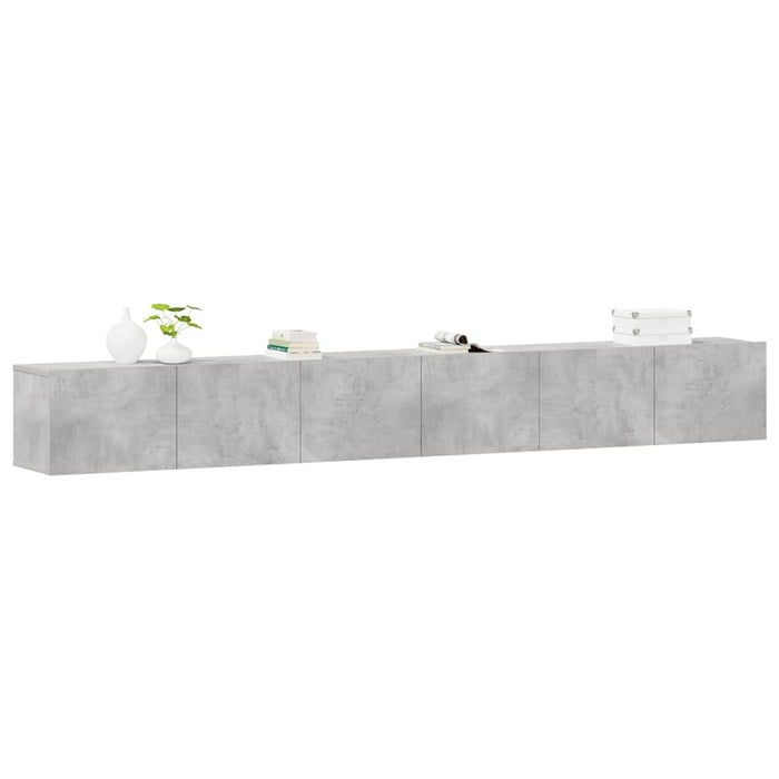 Set dulapuri TV, 3 piese, gri beton, lemn prelucrat WALTI