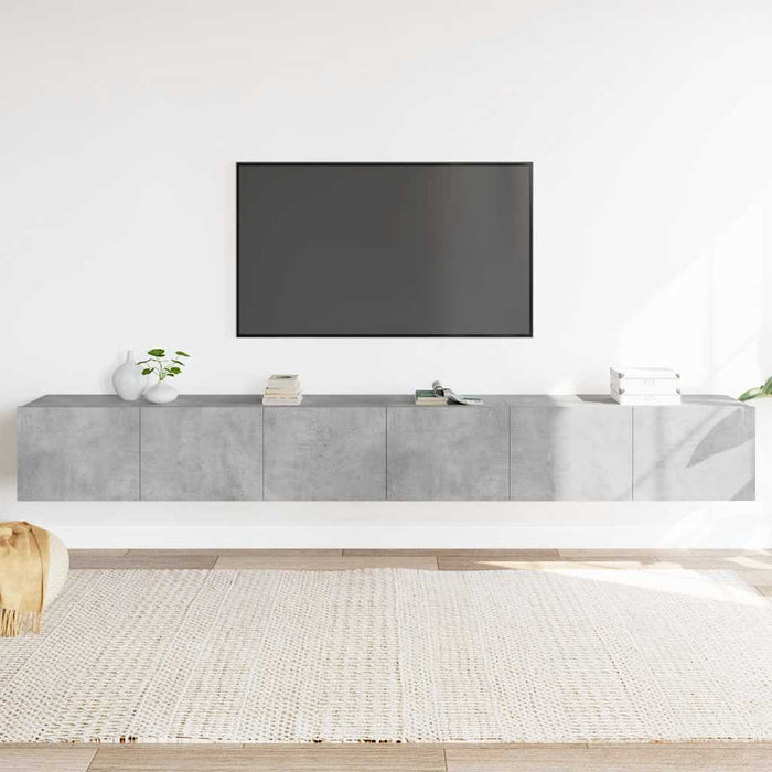 Set dulapuri TV, 3 piese, gri beton, lemn prelucrat WALTI