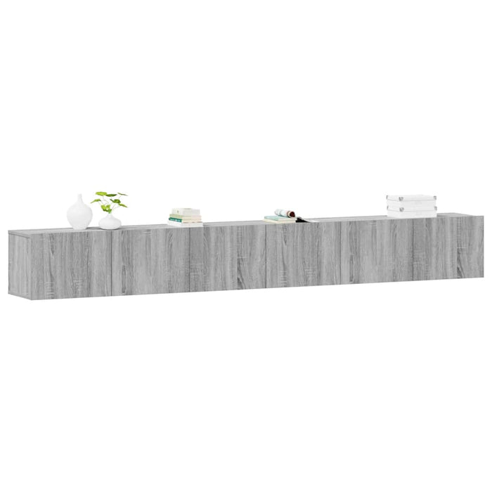 Set dulap TV, 3 piese, gri sonoma, lemn prelucrat WALTI