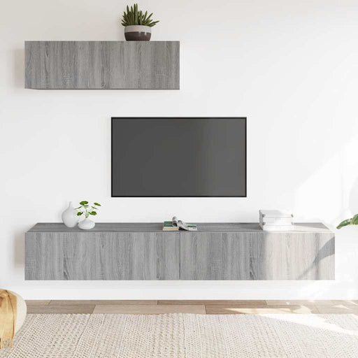 Set dulap TV, 3 piese, gri sonoma, lemn prelucrat - WALTI WALTI